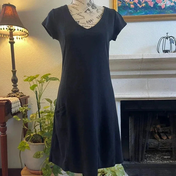 Toad & Co Horny Toad Women's‎ Black Cotton Tencel Dress Small Classic Minimalist - Picture 1 of 11